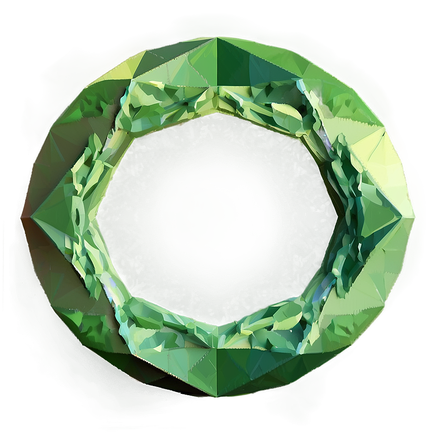 Green Circle In Low Poly Png 05252024