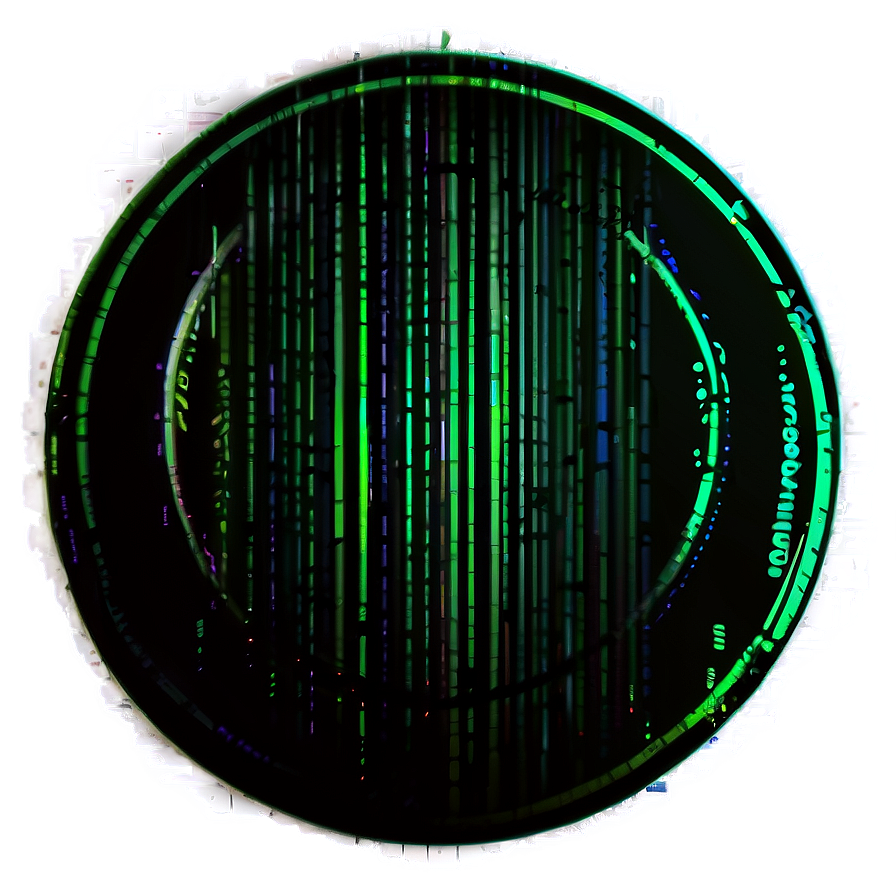 Green Circle With Glitch Effect Png Nqk