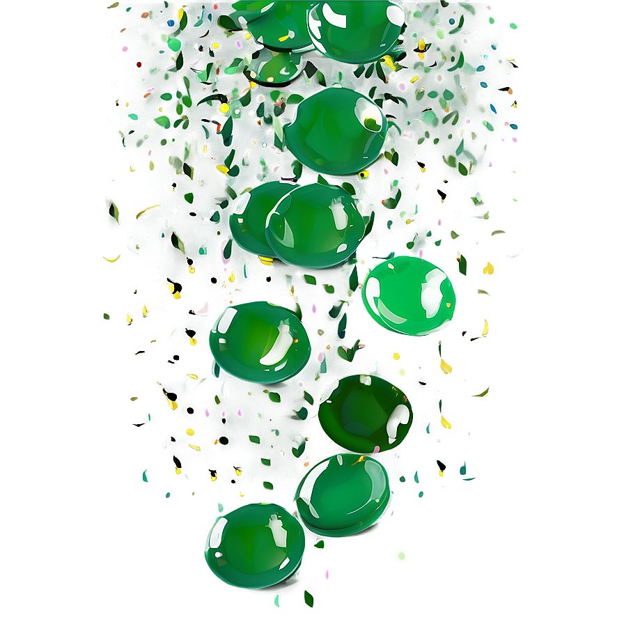 Green Confetti Png Wet