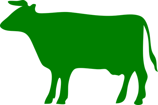 Green Cow Silhouette