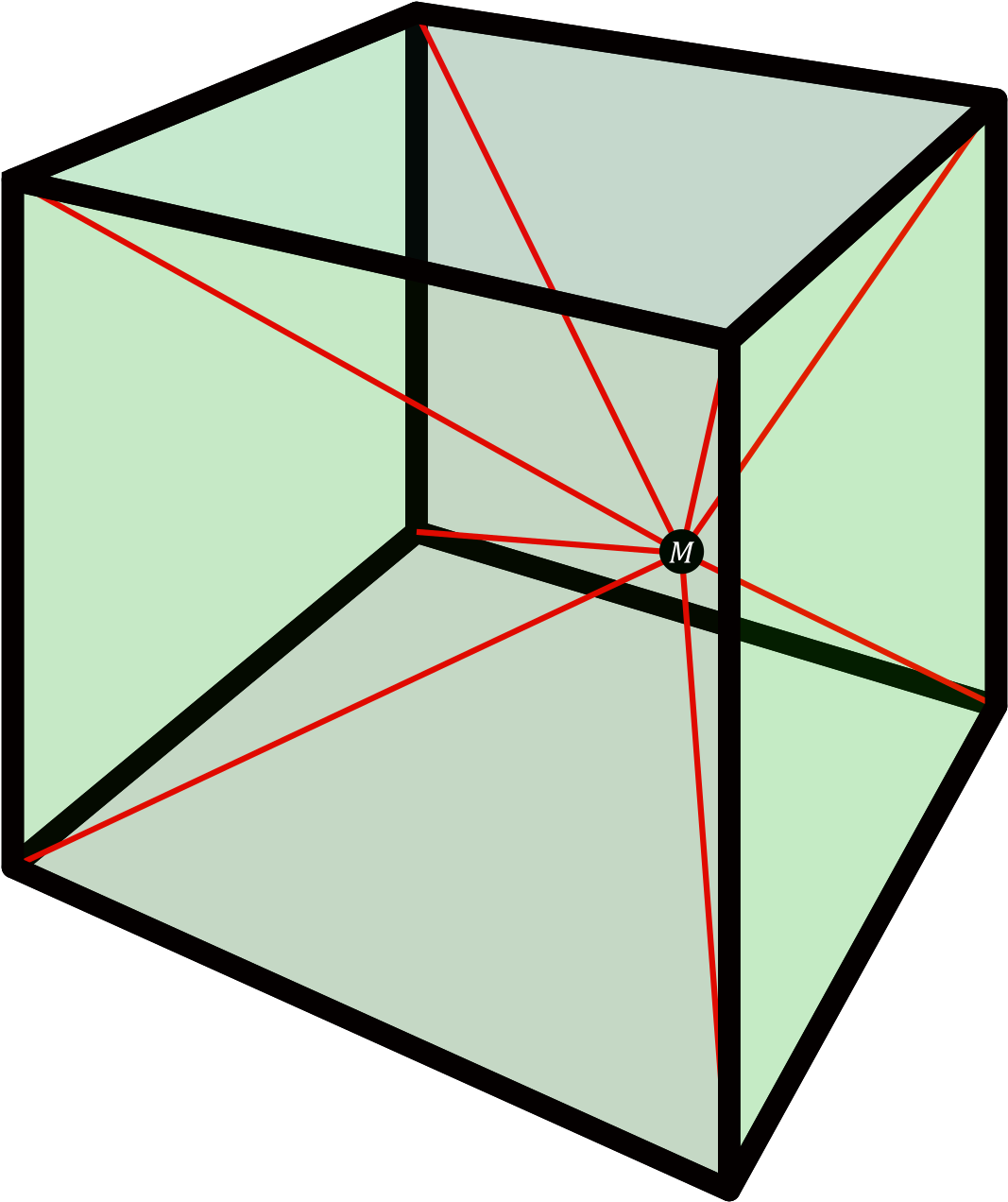 Green Cube Diagonals Illustration