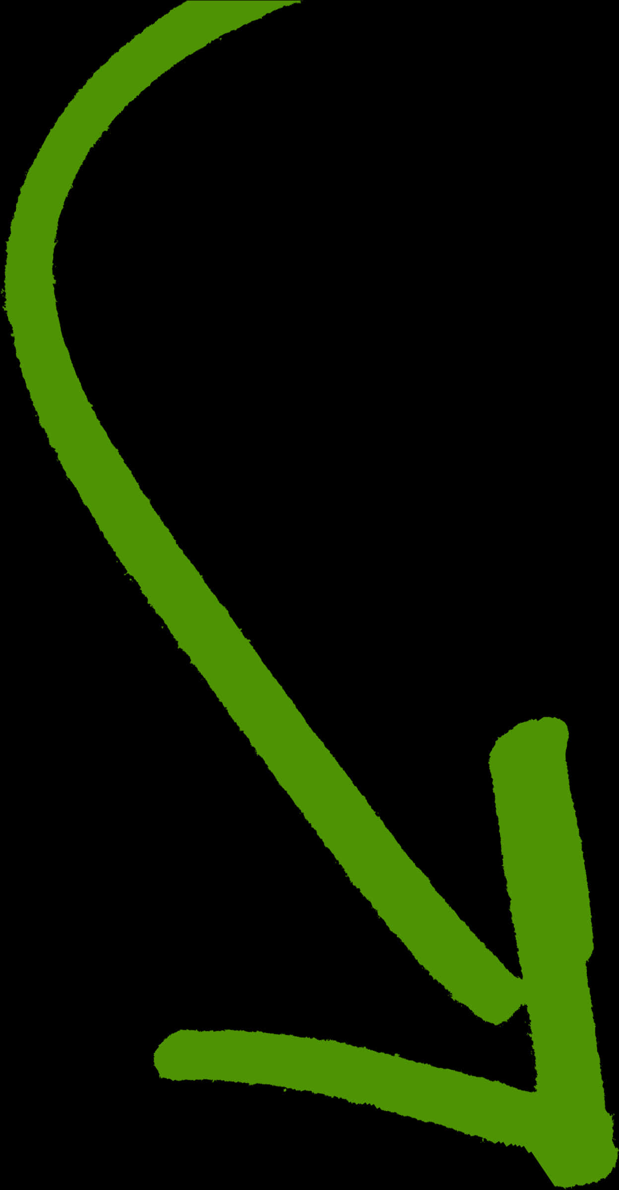 Green Curved Arrow