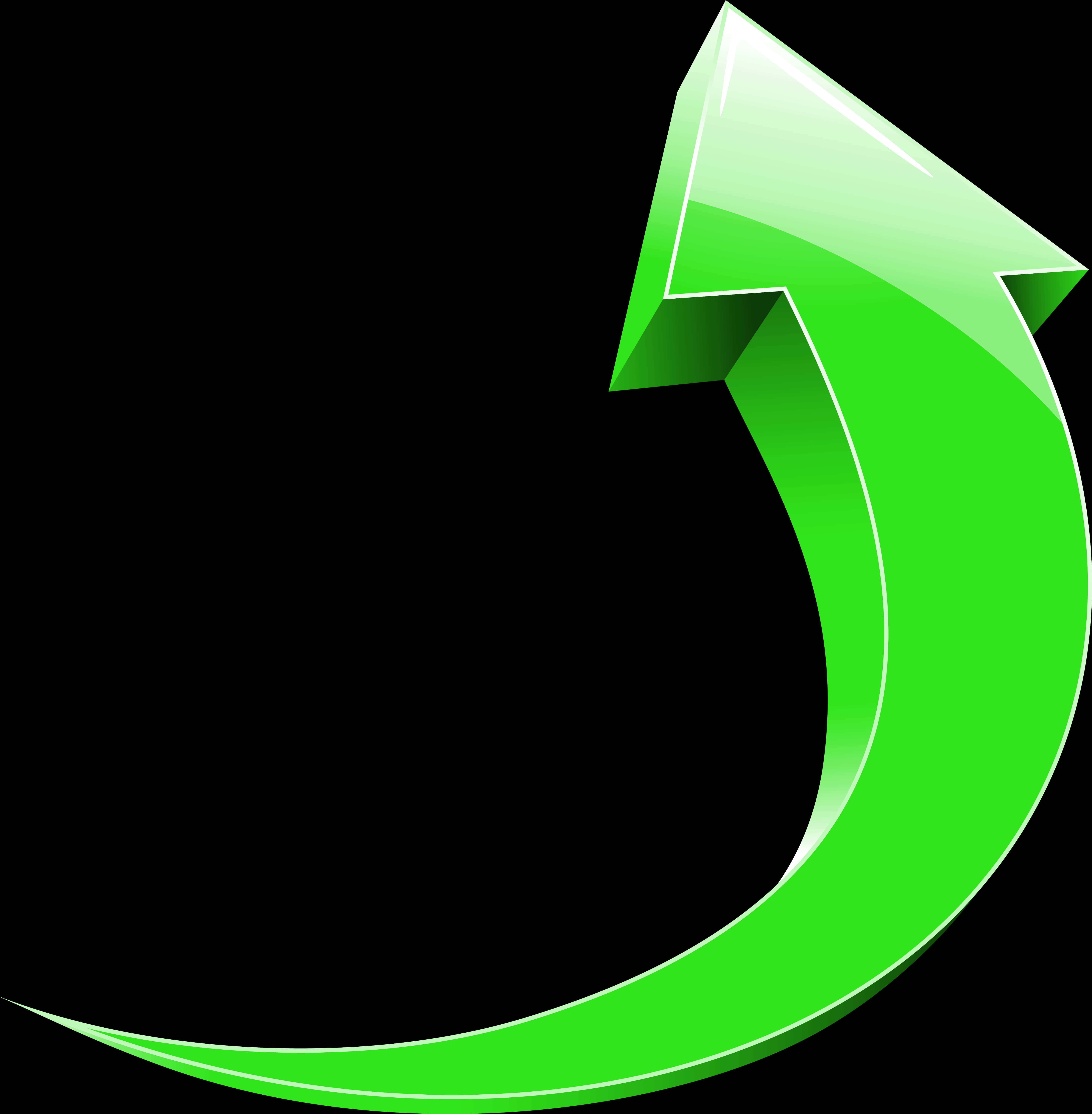 Green Curved Arrow