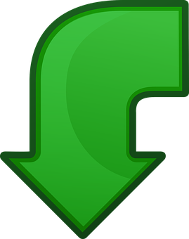 Green Curved Arrow Icon