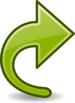 Green Curved Arrow Icon