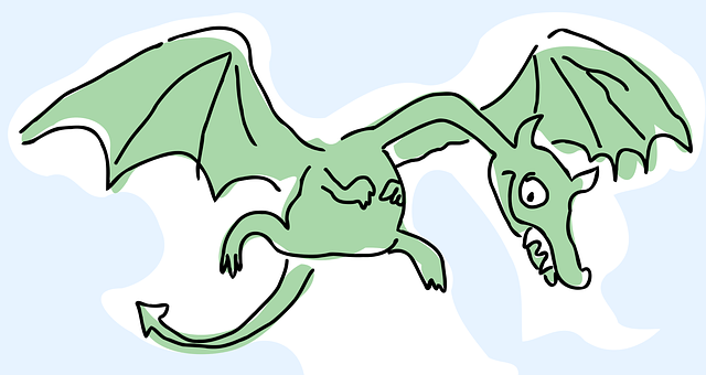 Green Dragon Doodle Illustration