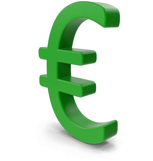 Green Euro Symbol Standing