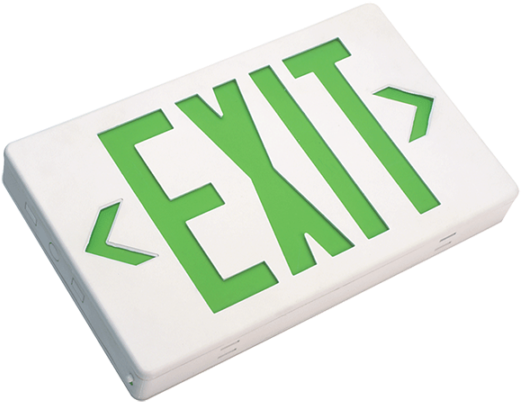 Green Exit Sign Illuminated