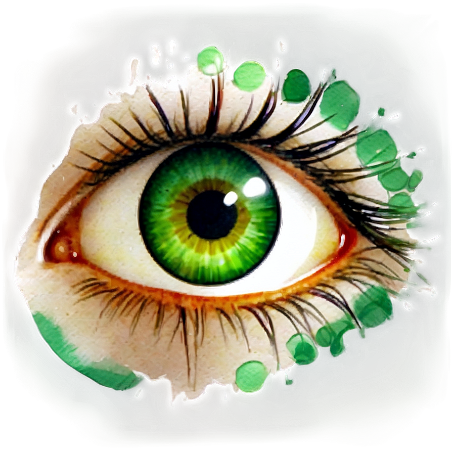 Green Eye Watercolor Effect Png 17