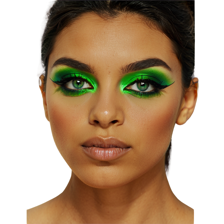 Green Eye With Dramatic Makeup Png 06262024