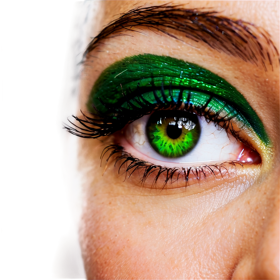 Green Eye With Dramatic Makeup Png 87