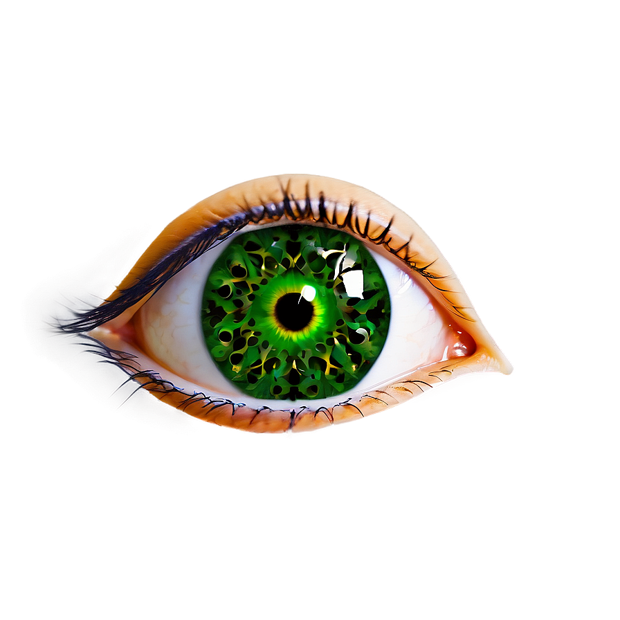 Green Eye With Intricate Patterns Png Sho