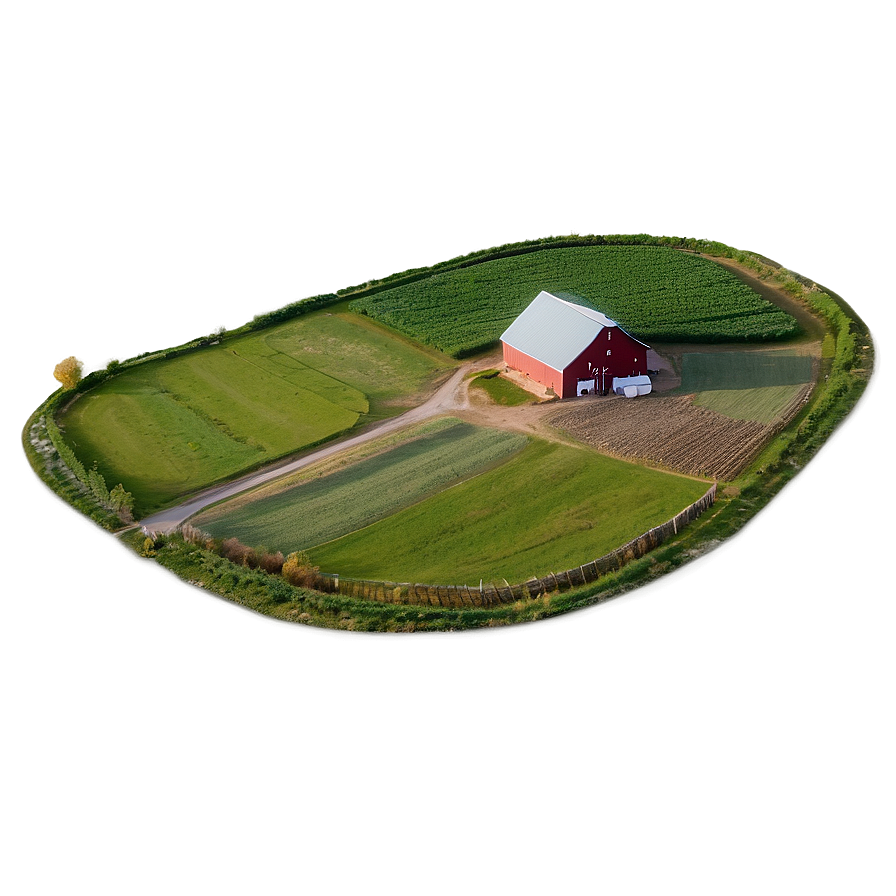 Green Farm Fields Aerial View Png 05242024