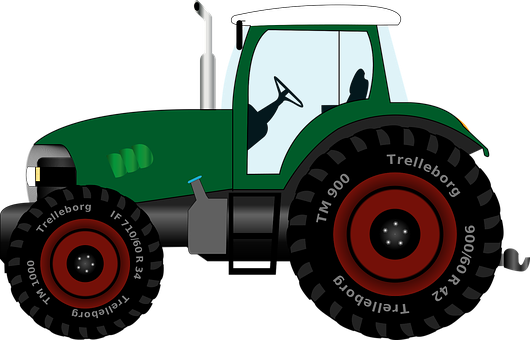 Green Farm Tractor Illustration