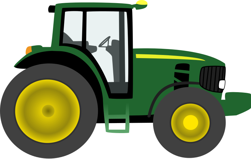 Green Farm Tractor Illustration