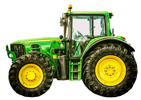 Green Farm Tractor Isolated