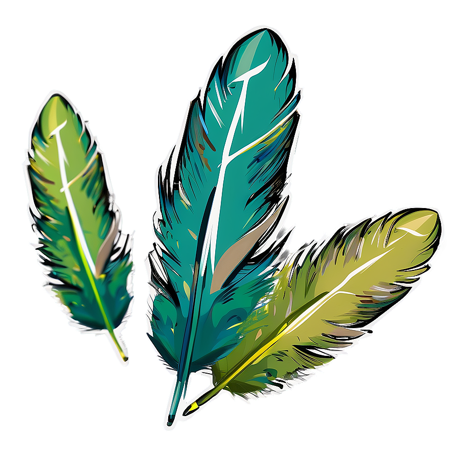 Green Feather Quill Pen Png 05062024