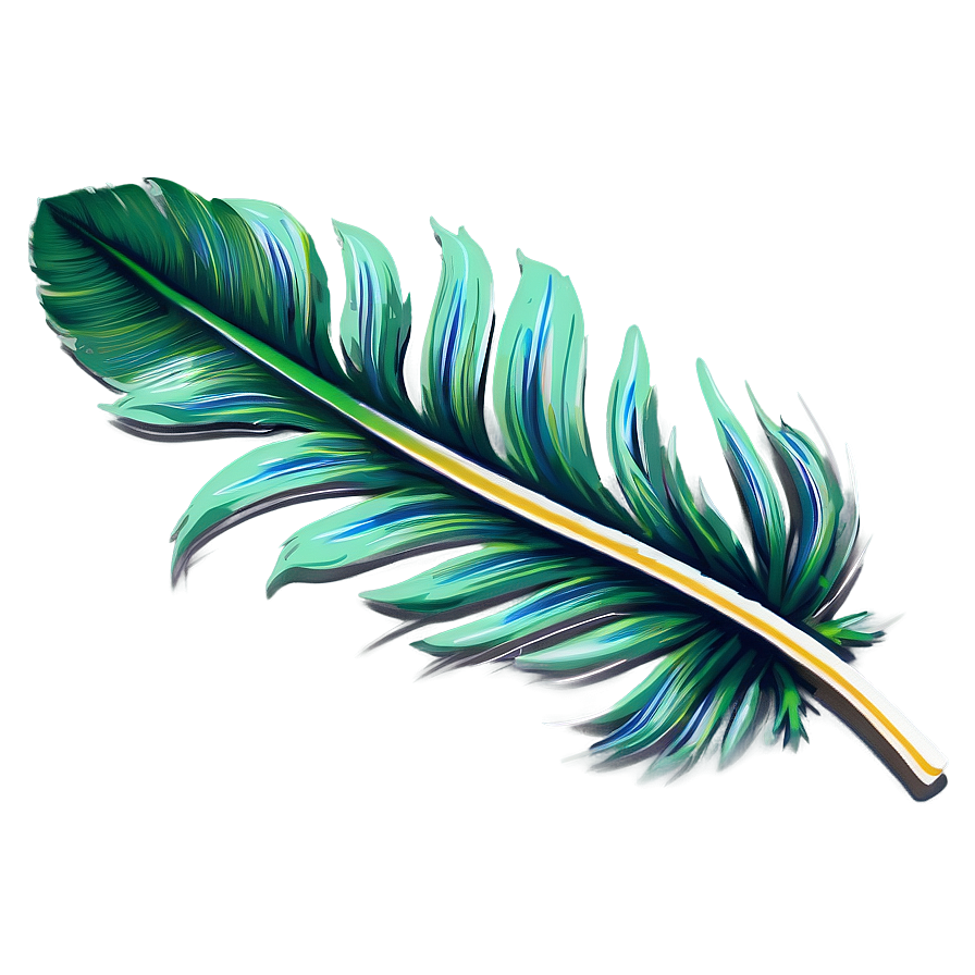 Green Feather Quill Pen Png Npq