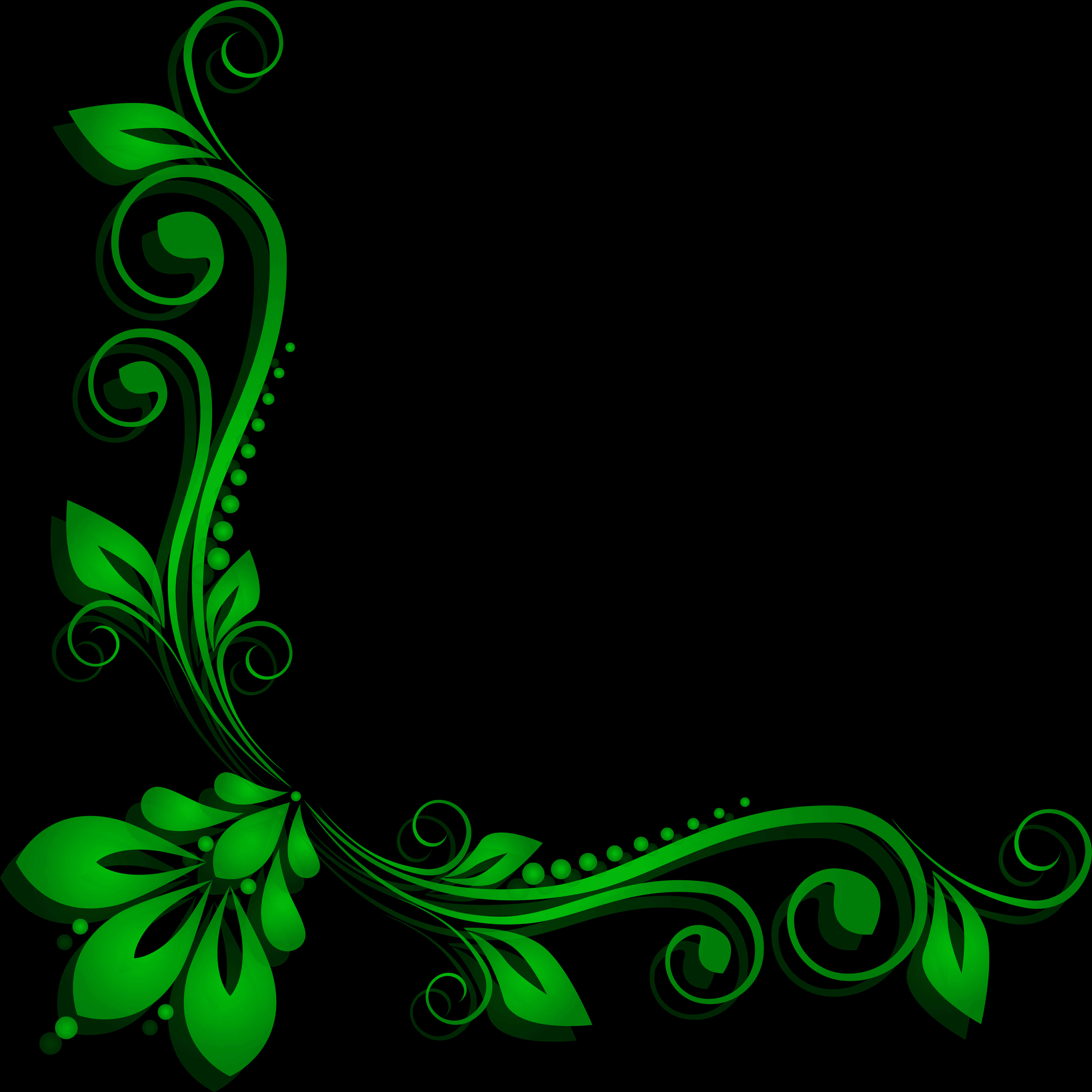 Green Floral Corner Design