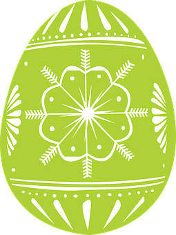 Green Floral Easter Egg