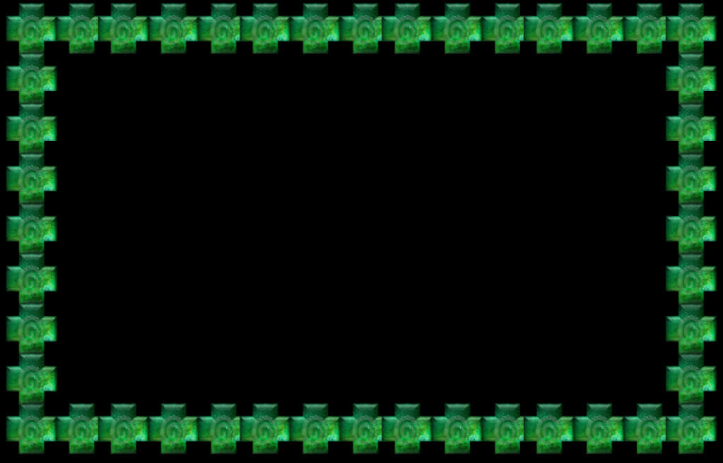 Green Floral Frame Border