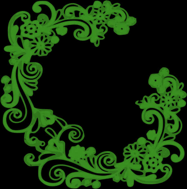 Green Floral Frame Design