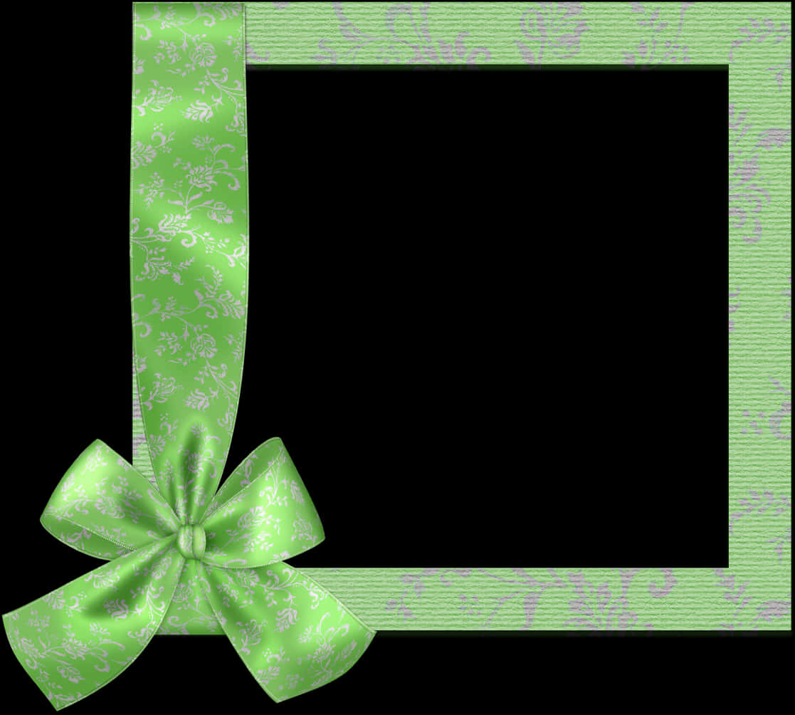 Green Floral Framewith Bow
