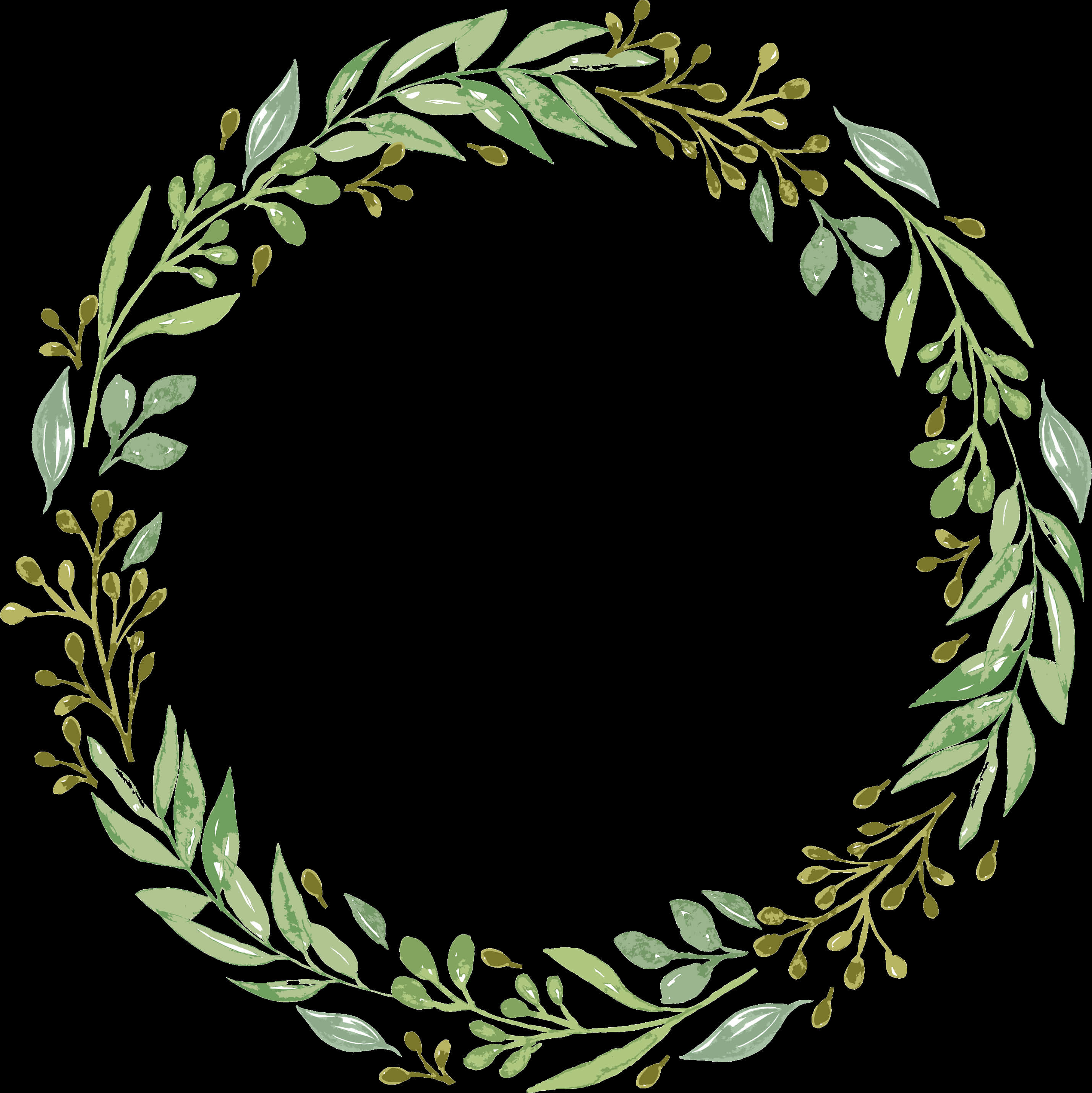 Green_ Foliage_ Wreath_ Vector