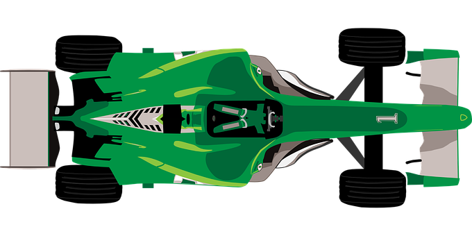 Green Formula Racecar Top View