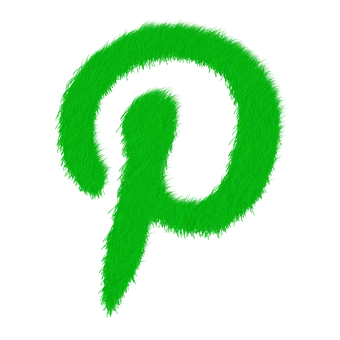 Green Furry Letter P Black Background