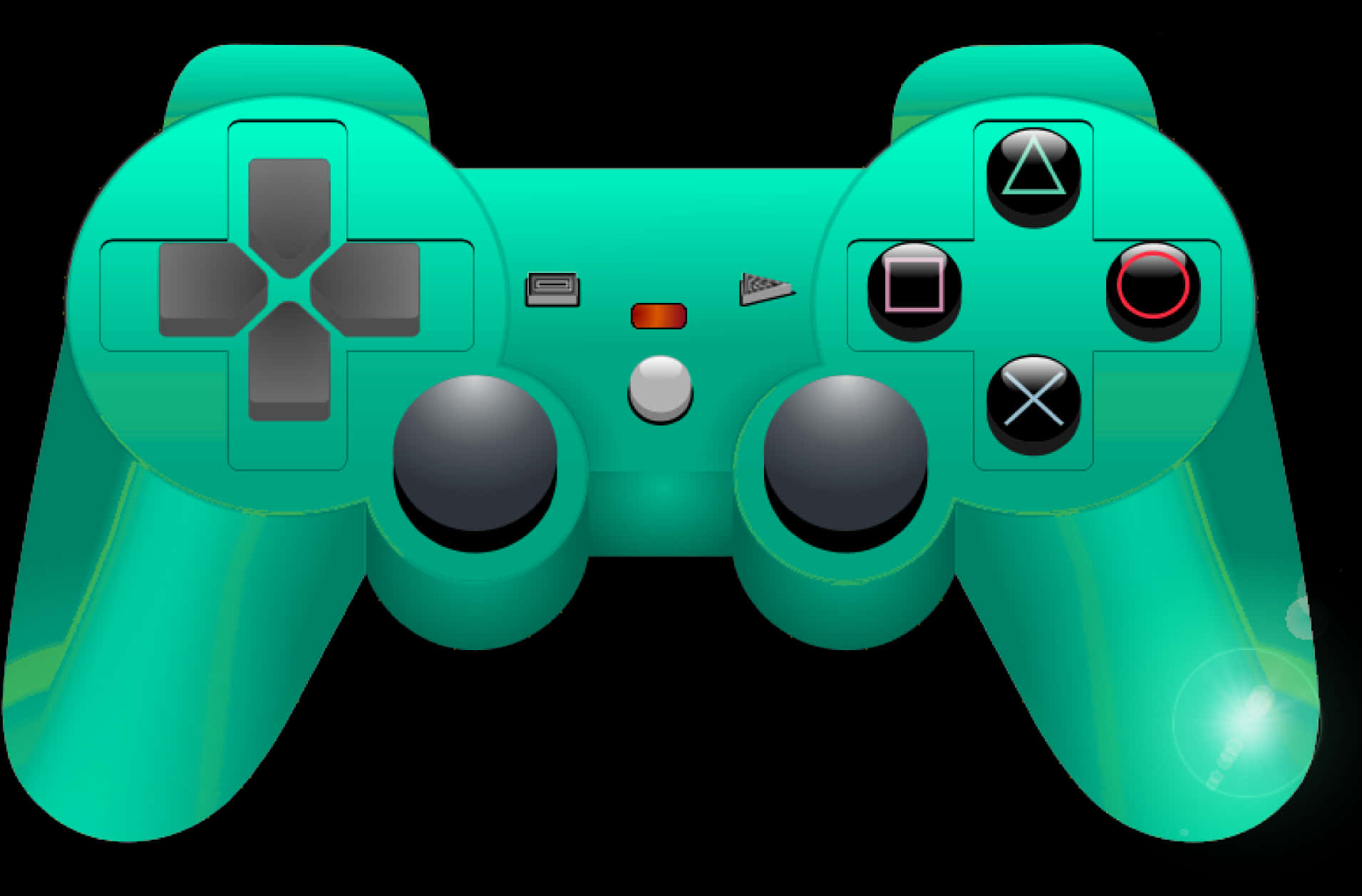 Green Game Controller Illustration