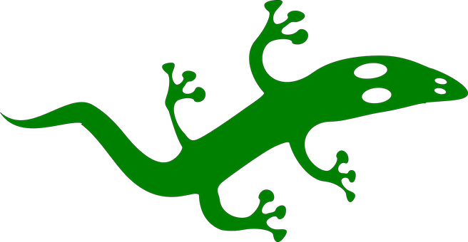 Green Gecko Silhouette