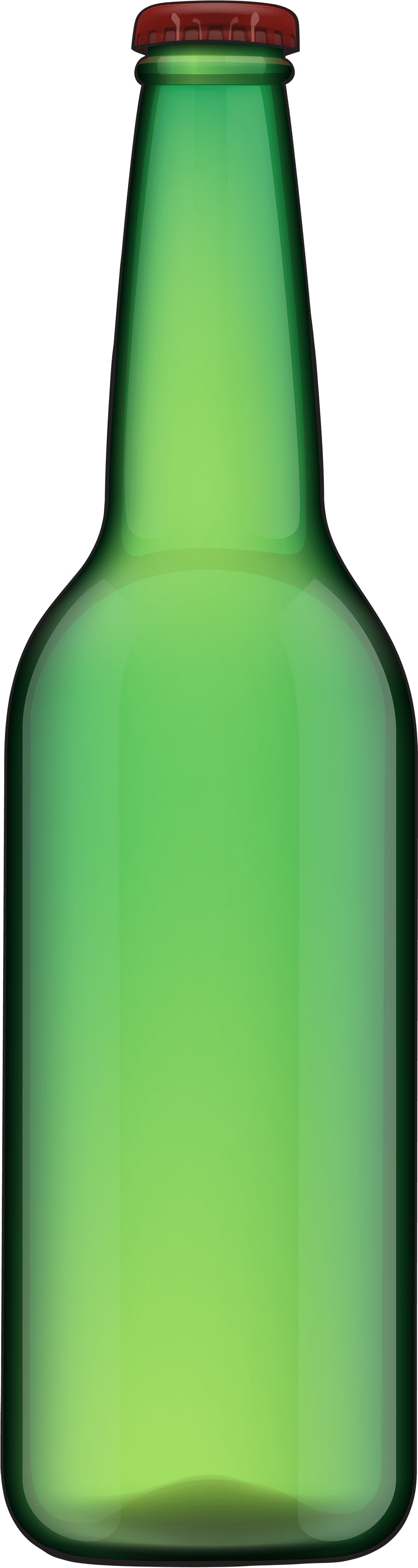 Green Glass Bottlewith Red Cap