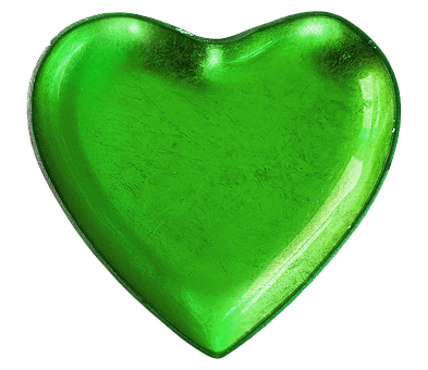 Green Glass Heart Shaped Object