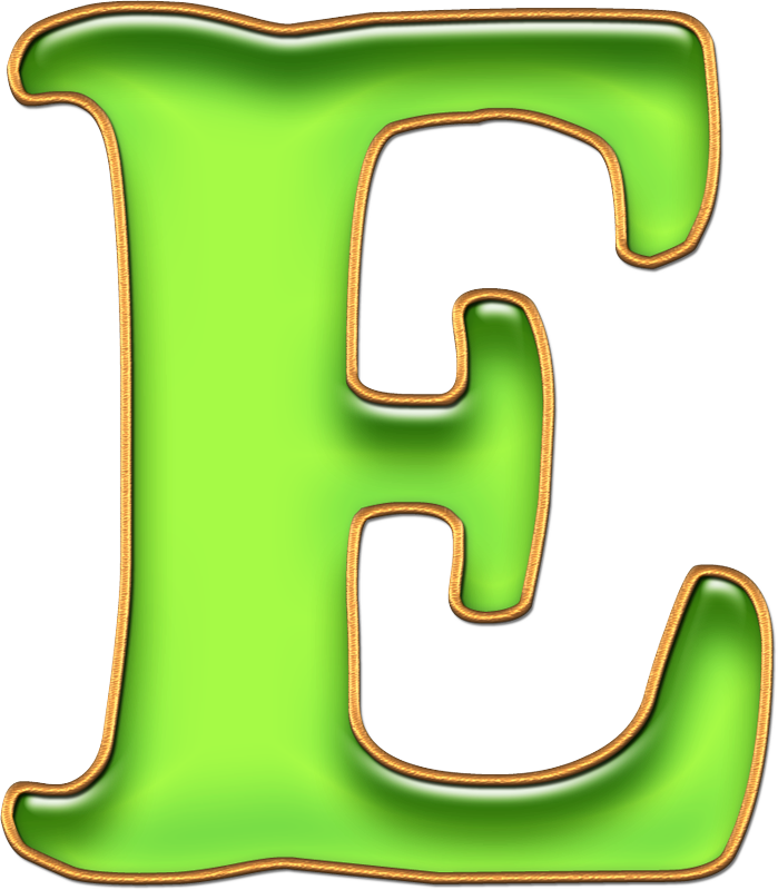 Green Glossy Letter E