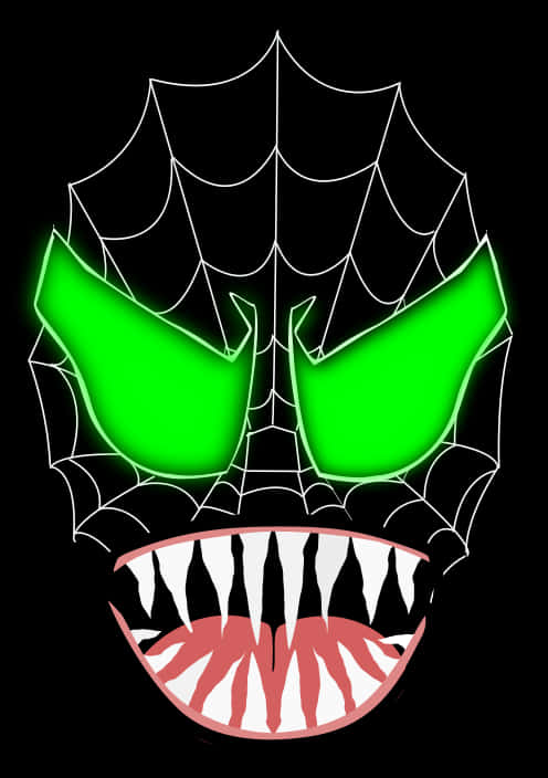 Green Glow Spiderman Face Art