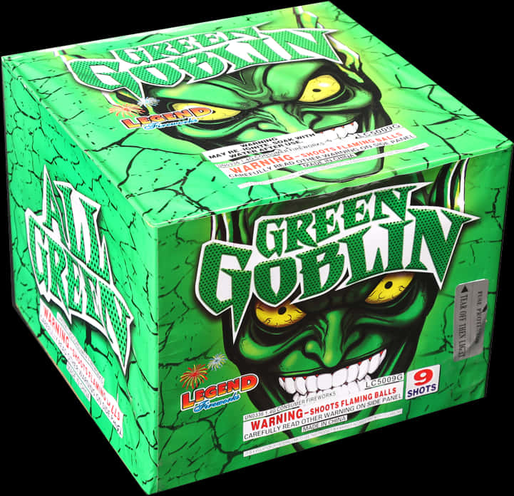 Green Goblin Fireworks Packaging