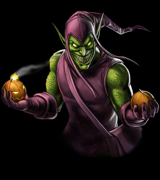 Green Goblin Holding Pumpkin Bombs