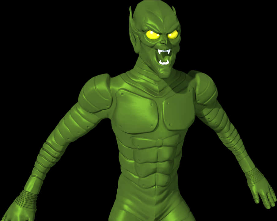 Green Goblin3 D Model Portrait