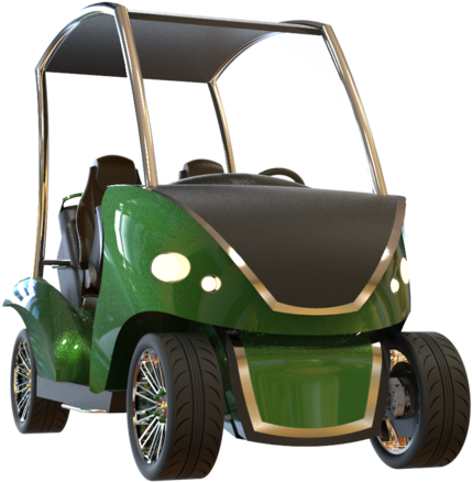 Green Golf Cart3 D Model