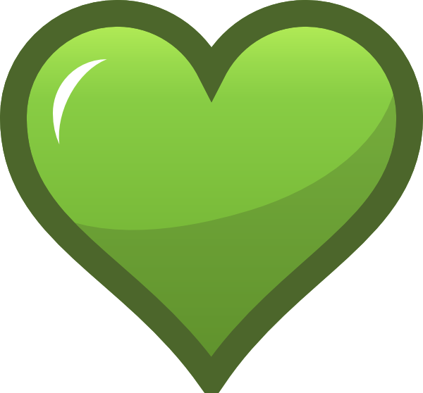 Green Gradient Heart Vector