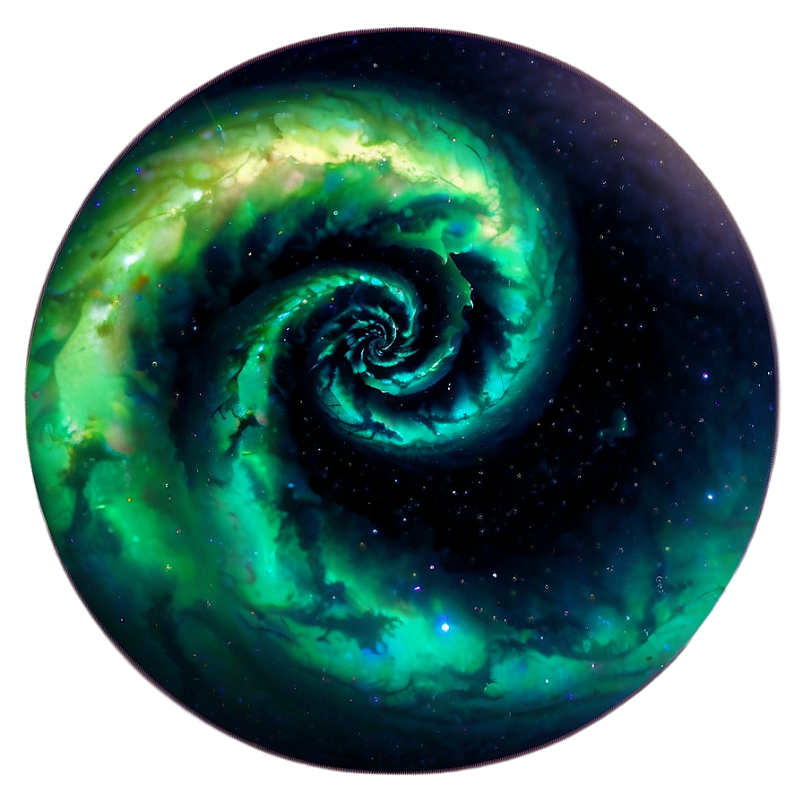 Green Gradient Spiral Galaxy Png 40