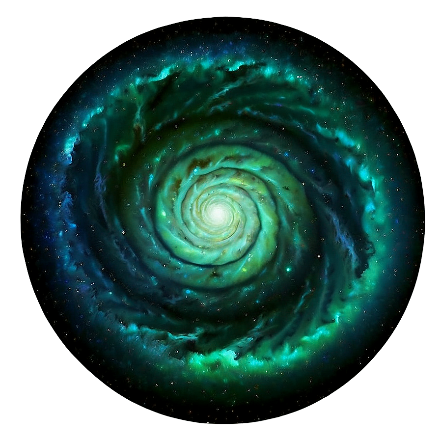 Green Gradient Spiral Galaxy Png 50