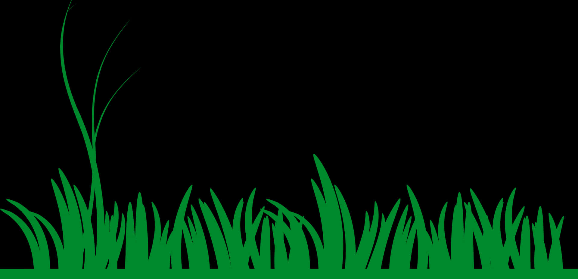 Green Grass Silhouette Black Background