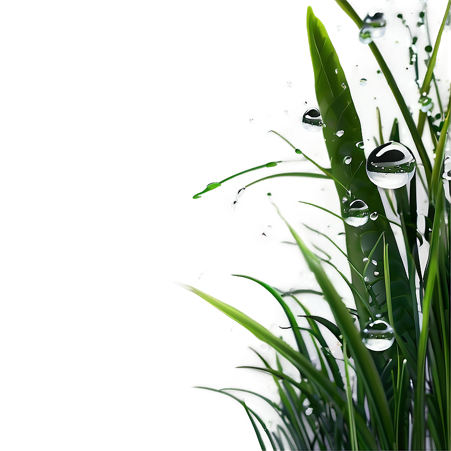 Green Grass With Dew Drops Png 06262024