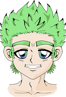 Green Haired Anime Character