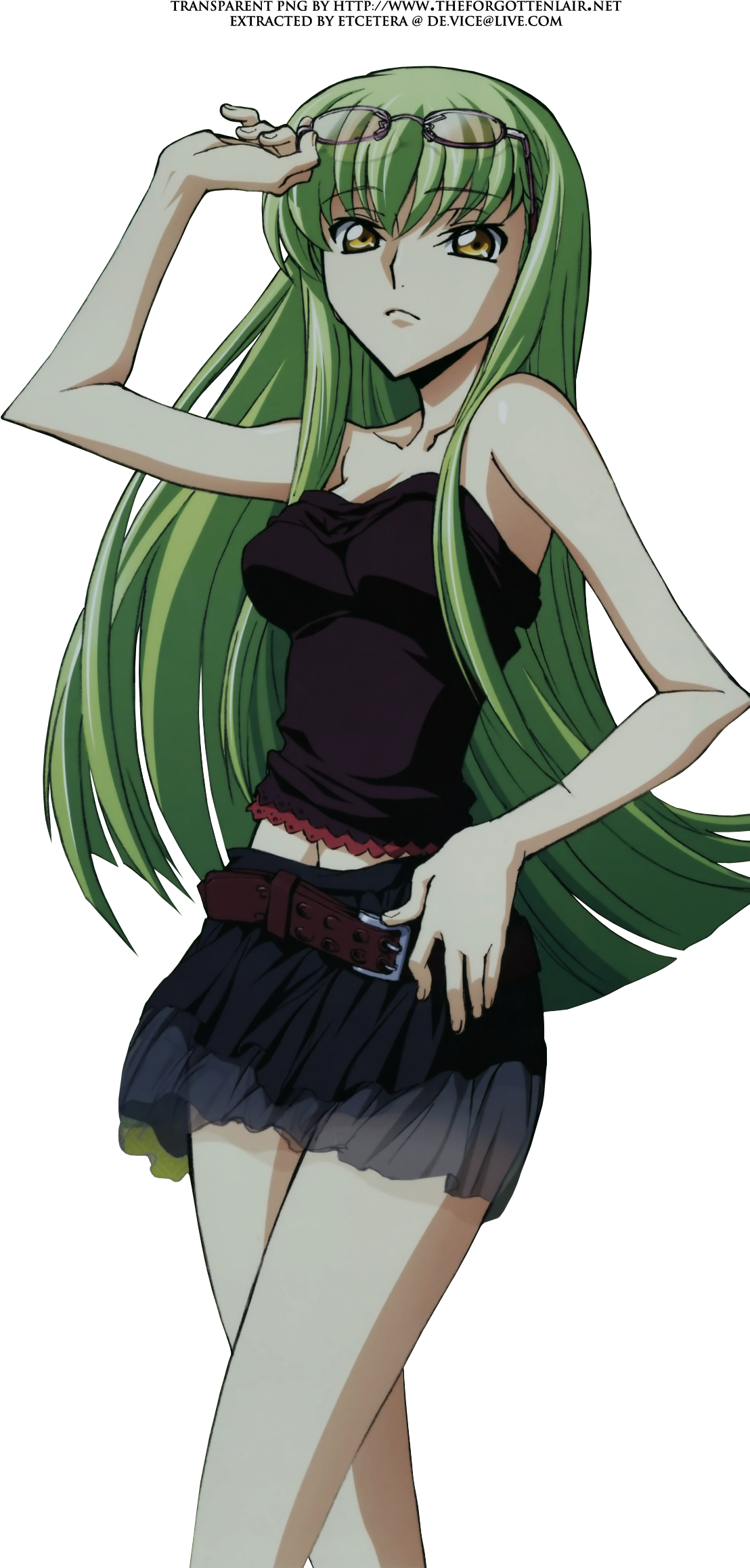 Green Haired Anime Girl Pose