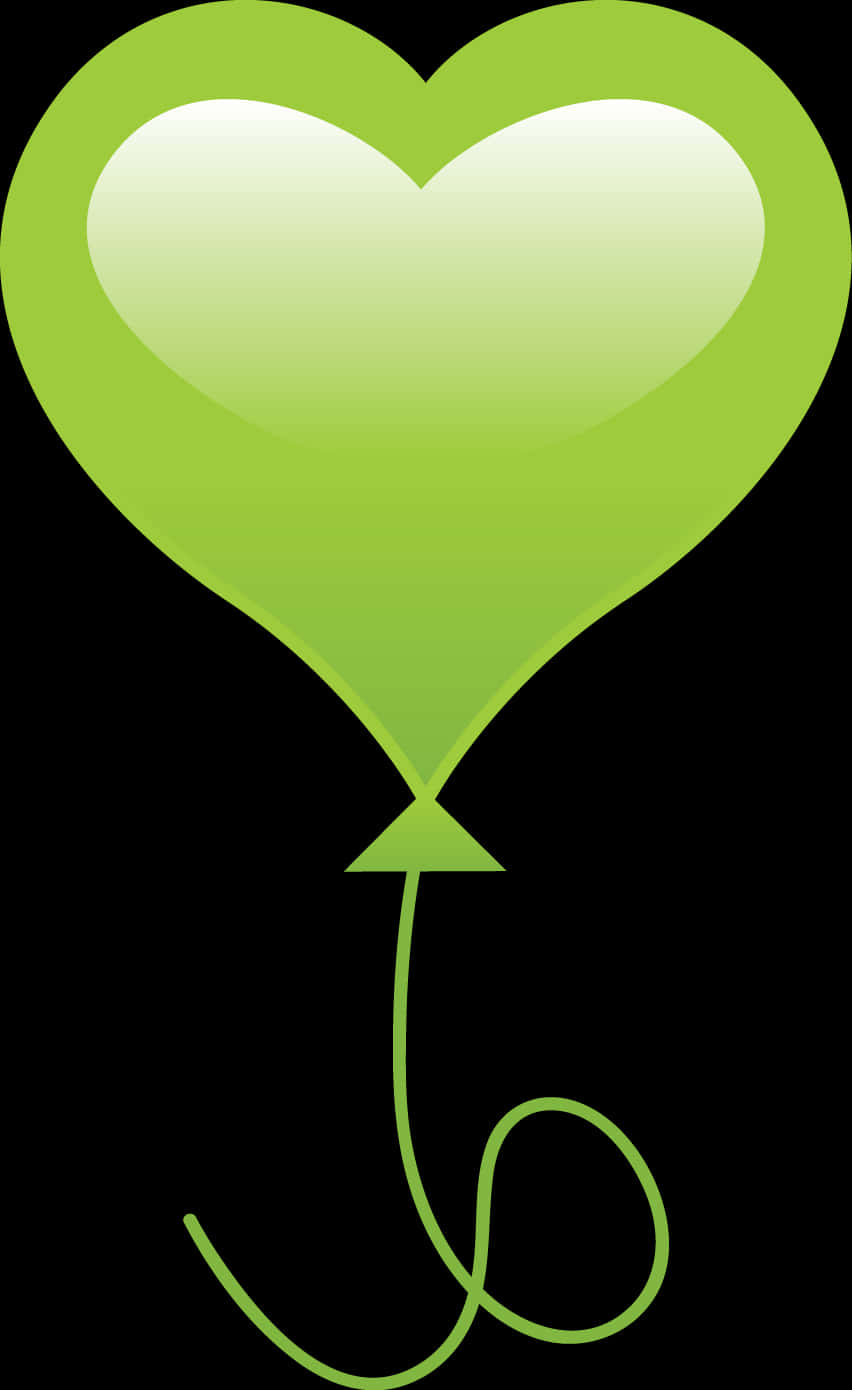 Green Heart Balloon Graphic