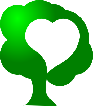 Green Heart Tree Graphic