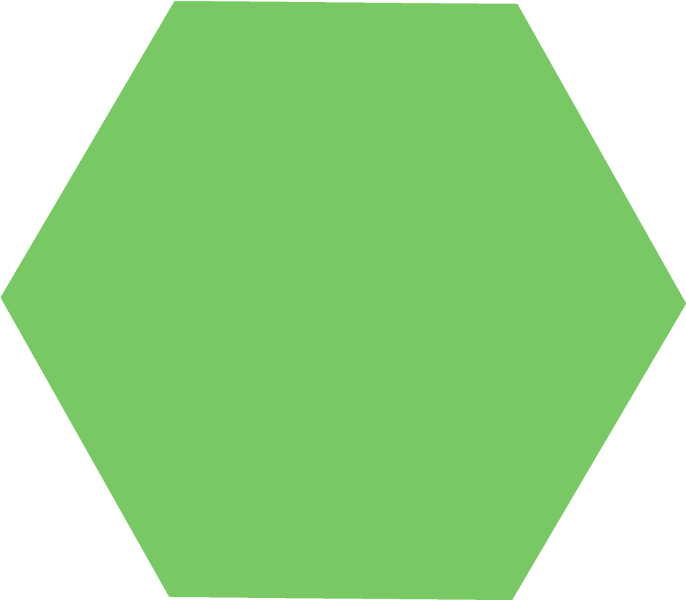 Green Hexagonon Blue Background